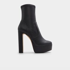 Aldo Black High Heel Platform Boots